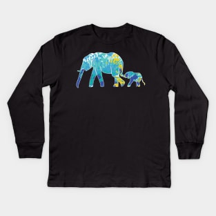 Cool Elephant Colorful Tribal T-shirt Kids Long Sleeve T-Shirt